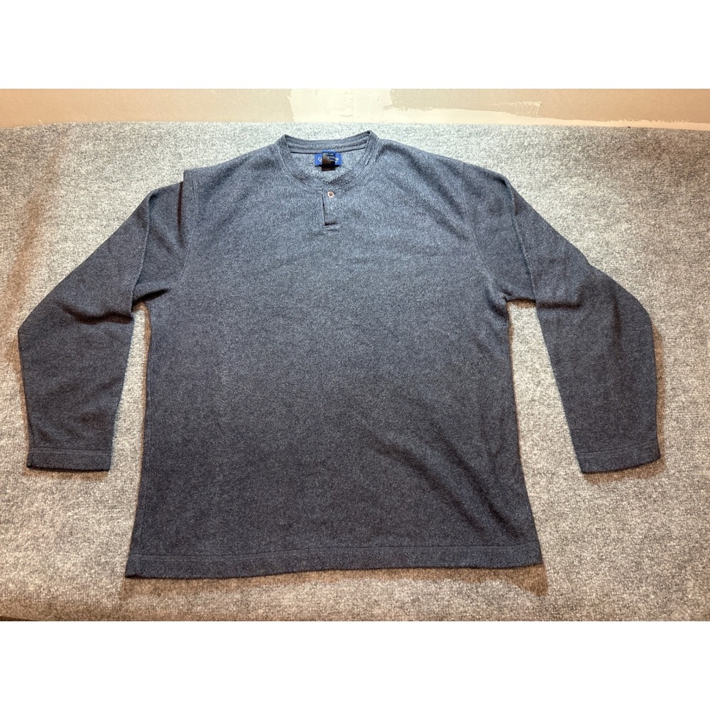 Club Room Mens L Gray Henley Shirt